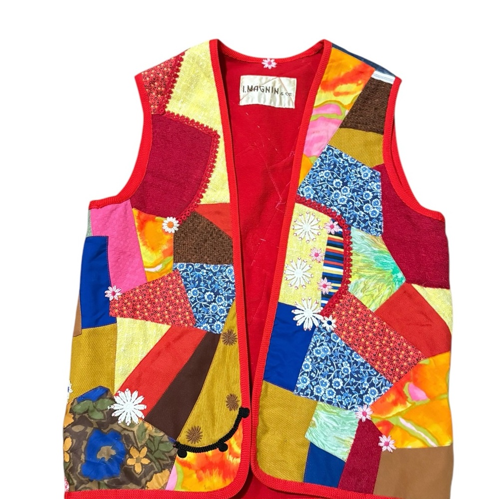 Vintage I.MAGNIN & Co. patchwork vest